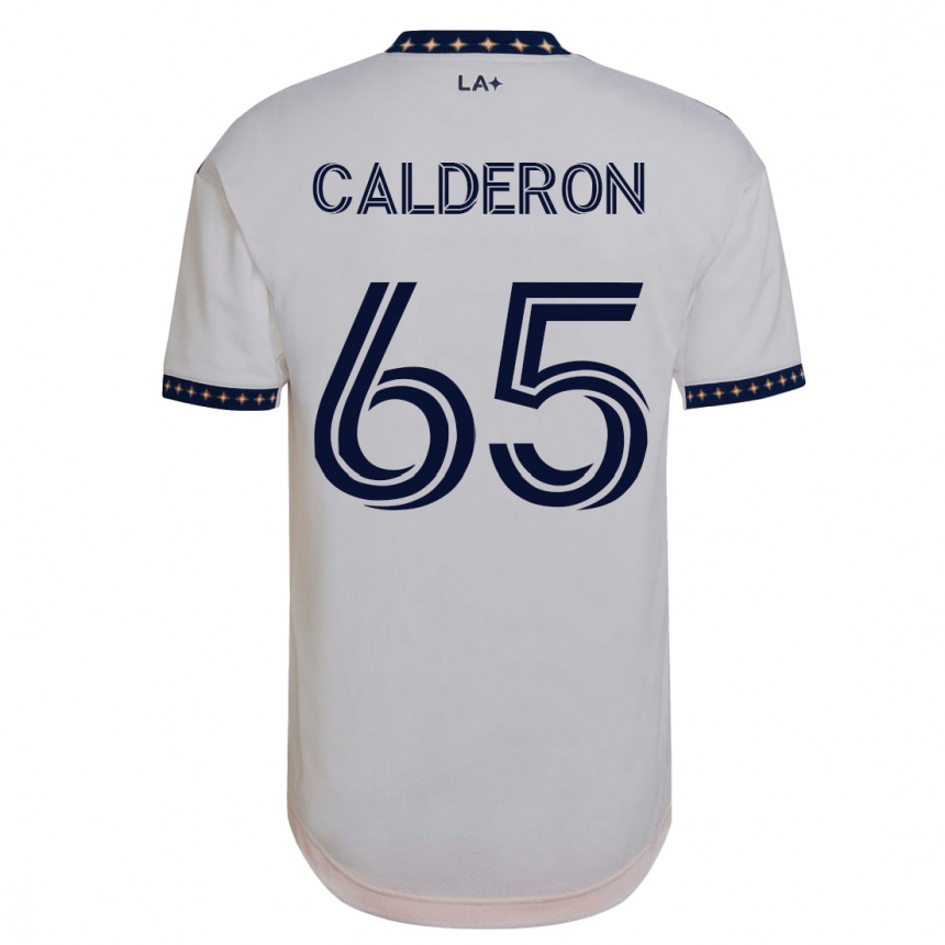 Kinder Fußball Juan Calderón #65 Weiß Heimtrikot Trikot 2023/24 T-Shirt Luxemburg