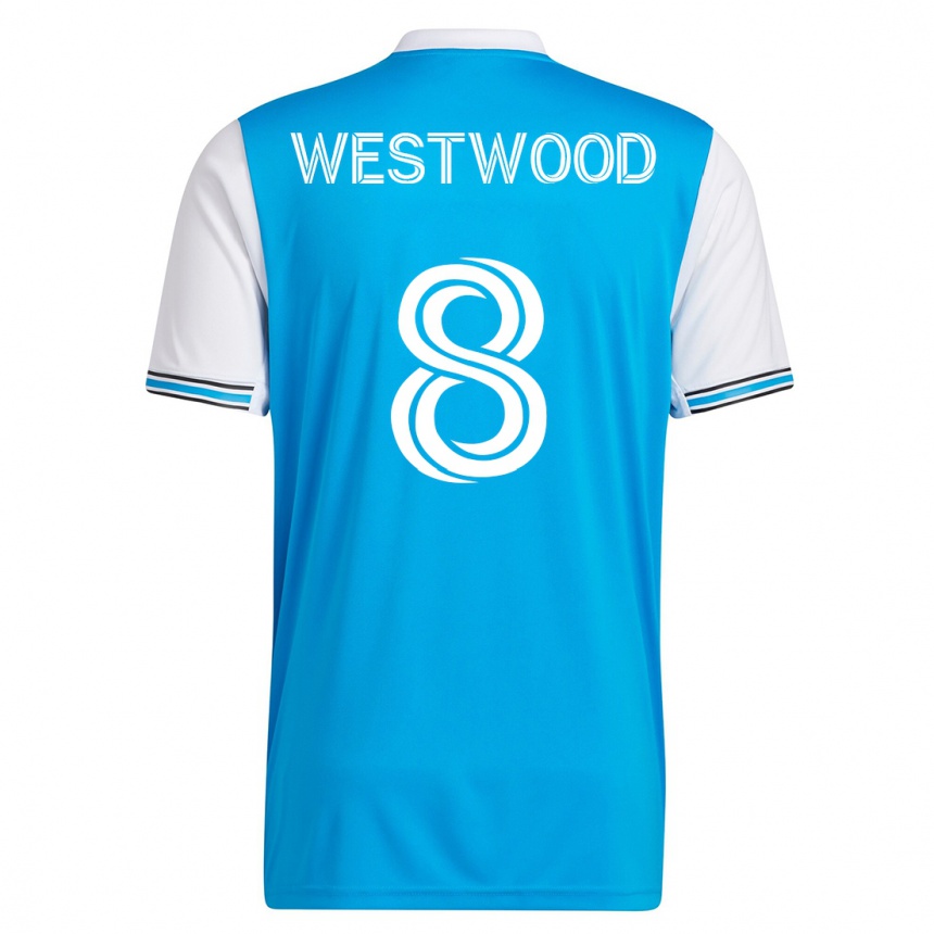 Kinder Fußball Ashley Westwood #8 Blau Heimtrikot Trikot 2023/24 T-Shirt Luxemburg