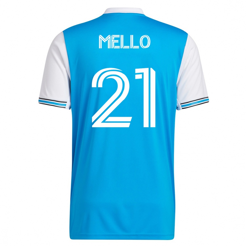 Kinder Fußball Vinicius Mello #21 Blau Heimtrikot Trikot 2023/24 T-Shirt Luxemburg