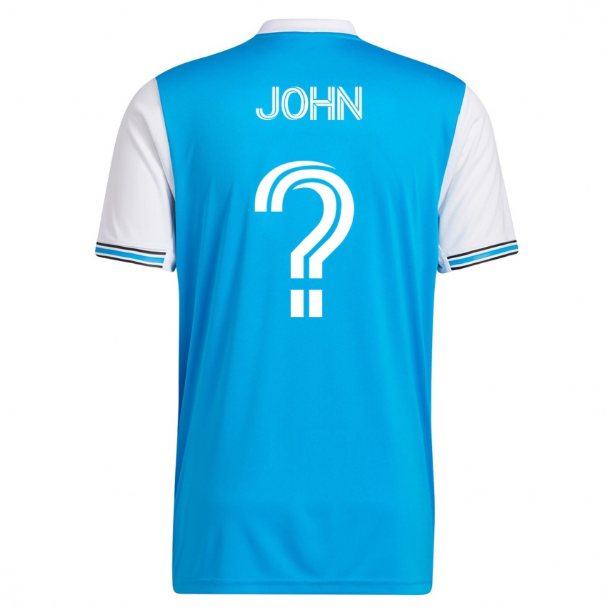 Kinder Fußball Aron John #0 Blau Heimtrikot Trikot 2023/24 T-Shirt Luxemburg
