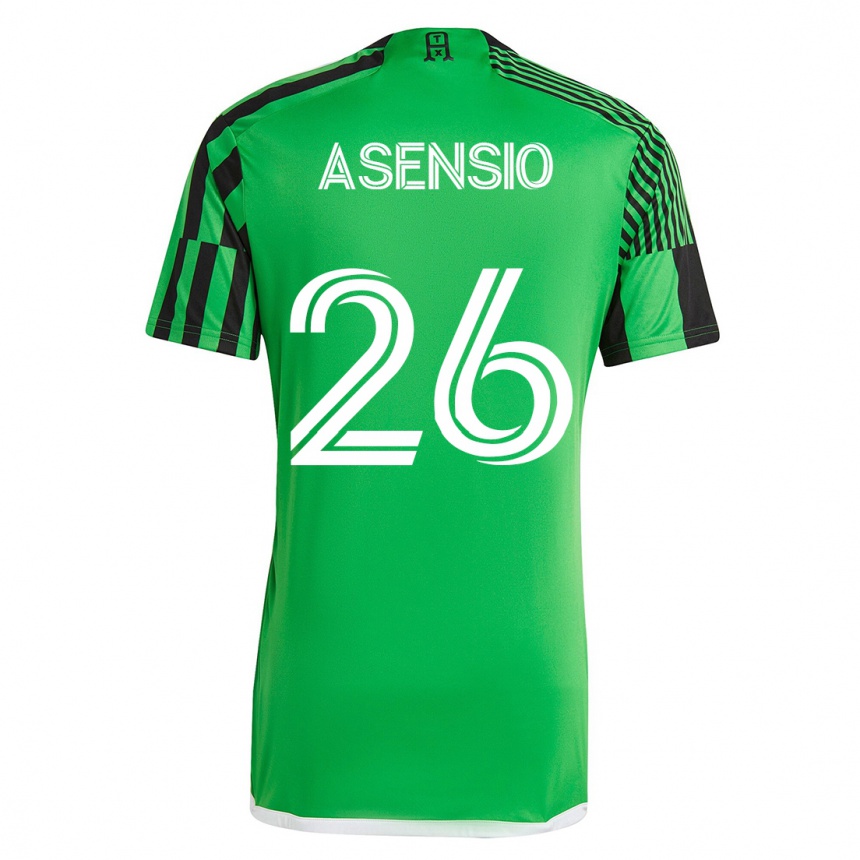 Kinder Fußball Charlie Asensio #26 Grün Schwarz Heimtrikot Trikot 2023/24 T-Shirt Luxemburg