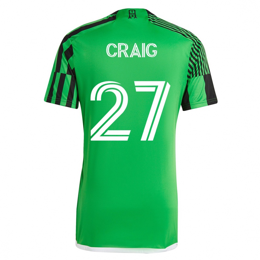 Kinder Fußball Brandan Craig #27 Grün Schwarz Heimtrikot Trikot 2023/24 T-Shirt Luxemburg