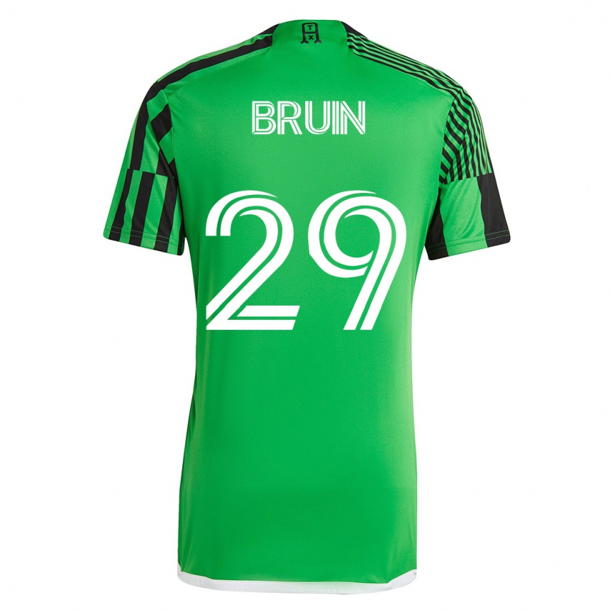 Kinder Fußball Will Bruin #29 Grün Schwarz Heimtrikot Trikot 2023/24 T-Shirt Luxemburg