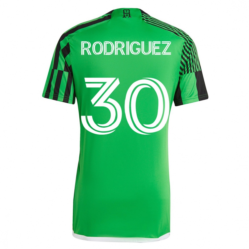 Kinder Fußball Memo Rodríguez #30 Grün Schwarz Heimtrikot Trikot 2023/24 T-Shirt Luxemburg