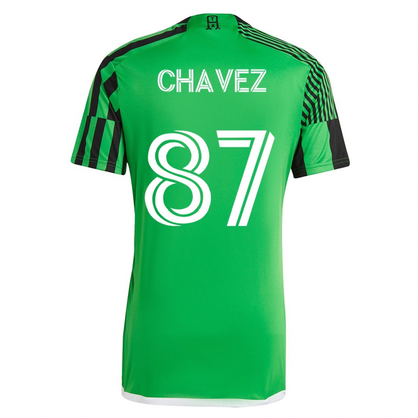 Kinder Fußball Alfonso Ocampo-Chávez #87 Grün Schwarz Heimtrikot Trikot 2023/24 T-Shirt Luxemburg