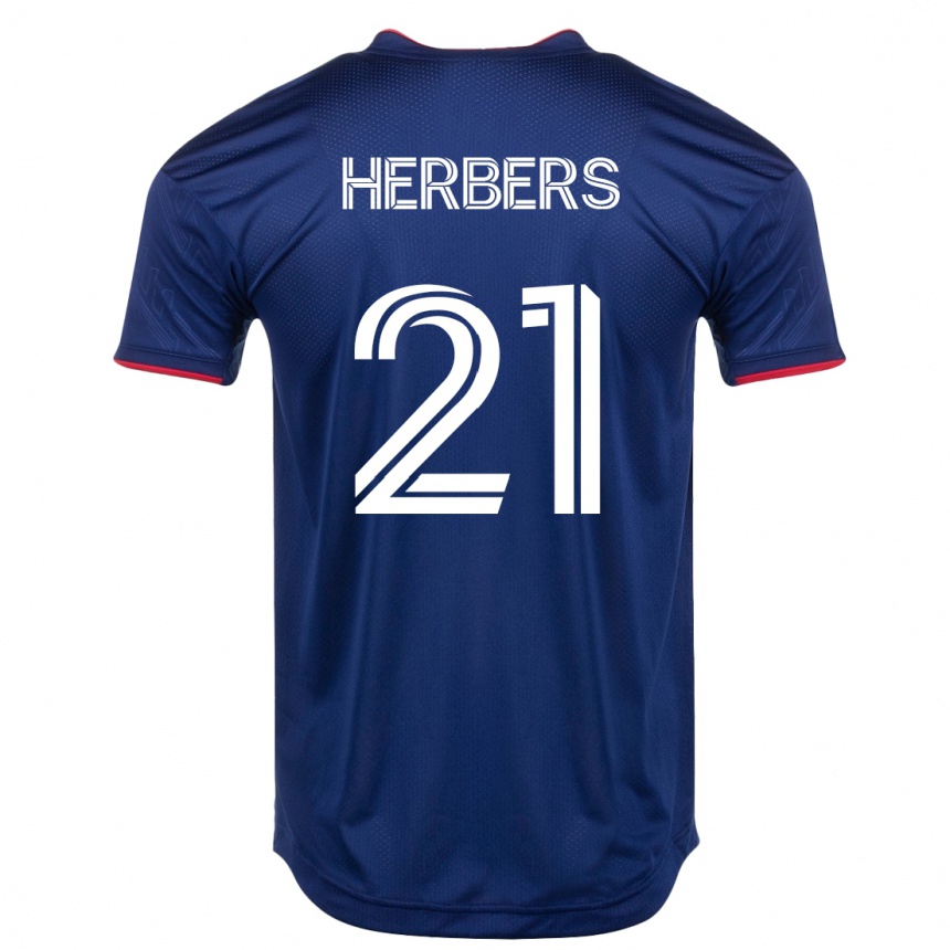Kinder Fußball Fabian Herbers #21 Marine Heimtrikot Trikot 2023/24 T-Shirt Luxemburg