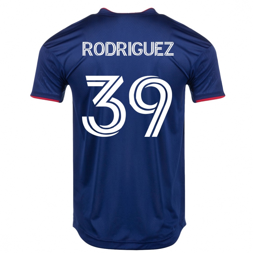 Kinder Fußball Allan Rodriguez #39 Marine Heimtrikot Trikot 2023/24 T-Shirt Luxemburg