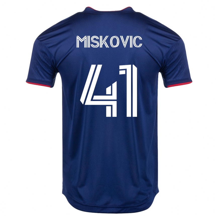 Kinder Fußball Mihajlo Miskovic #41 Marine Heimtrikot Trikot 2023/24 T-Shirt Luxemburg