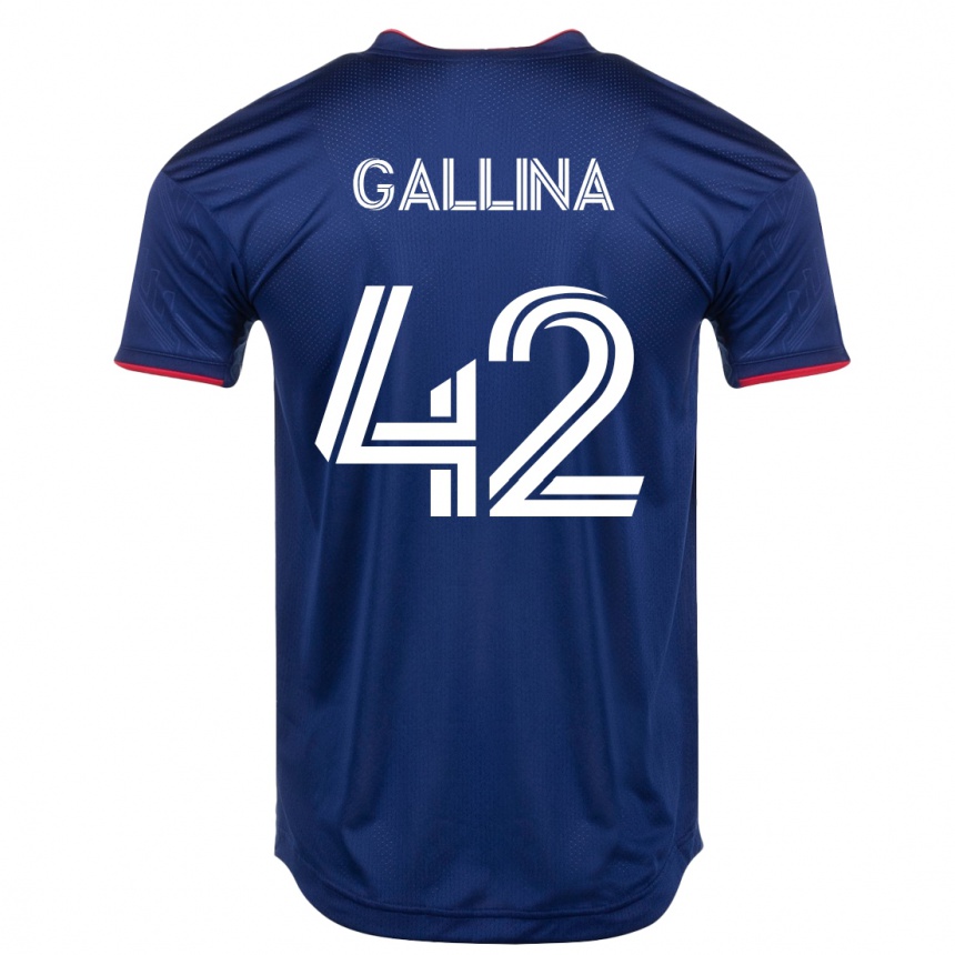 Kinder Fußball Henrique Gallina #42 Marine Heimtrikot Trikot 2023/24 T-Shirt Luxemburg