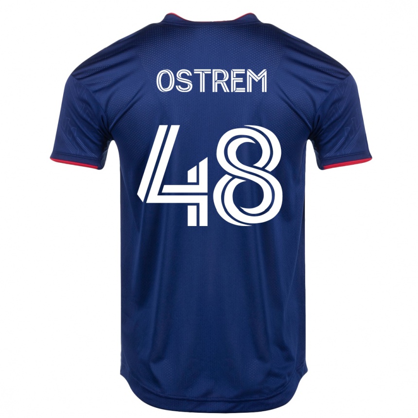 Kinder Fußball Charlie Ostrem #48 Marine Heimtrikot Trikot 2023/24 T-Shirt Luxemburg