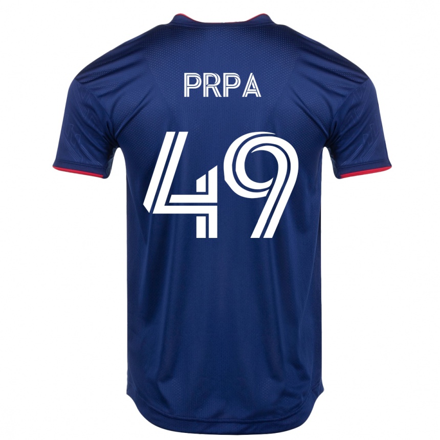 Kinder Fußball Luka Prpa #49 Marine Heimtrikot Trikot 2023/24 T-Shirt Luxemburg