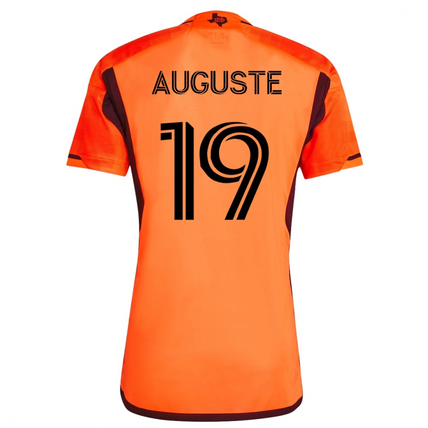Kinder Fußball Charles Auguste #19 Orangefarben Heimtrikot Trikot 2023/24 T-Shirt Luxemburg