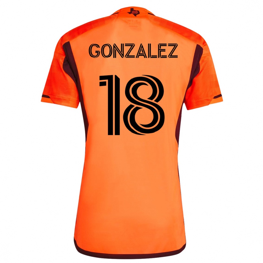 Kinder Fußball Diego Gonzalez #18 Orangefarben Heimtrikot Trikot 2023/24 T-Shirt Luxemburg