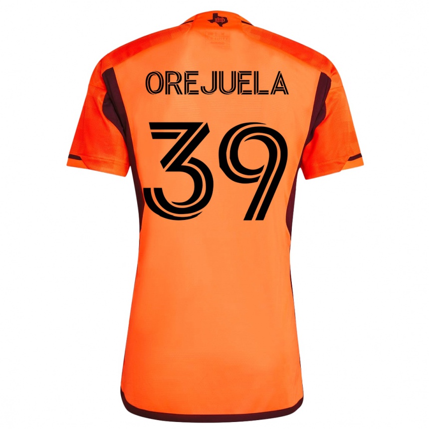 Kinder Fußball Jesus Orejuela #39 Orangefarben Heimtrikot Trikot 2023/24 T-Shirt Luxemburg