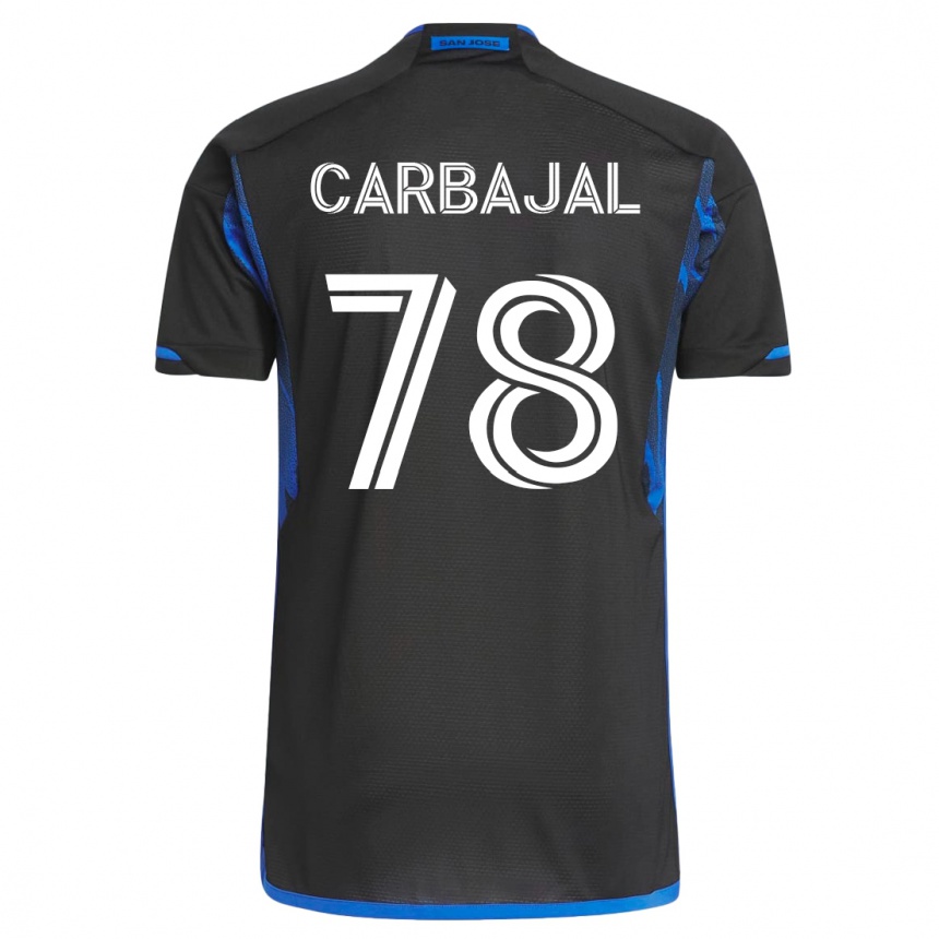 Kinder Fußball Sebastian Carbajal #78 Blau Schwarz Heimtrikot Trikot 2023/24 T-Shirt Luxemburg