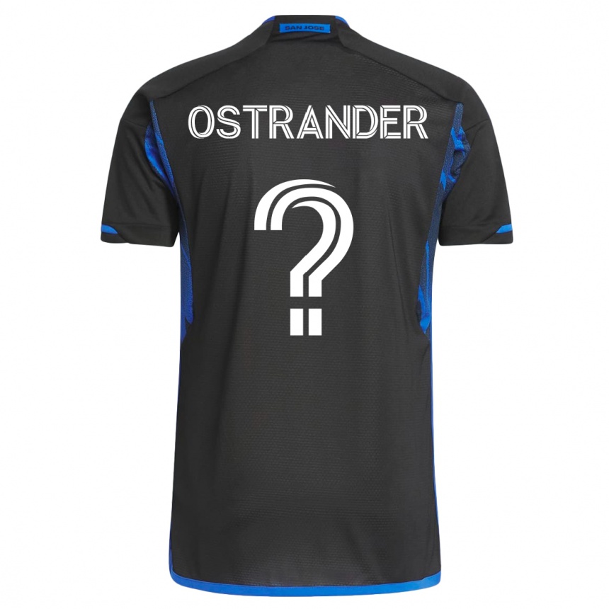 Kinder Fußball William Ostrander #0 Blau Schwarz Heimtrikot Trikot 2023/24 T-Shirt Luxemburg