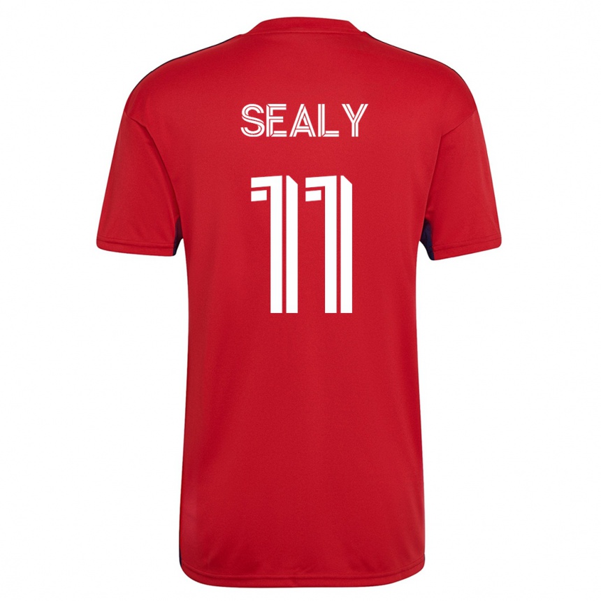 Kinder Fußball Dante Sealy #11 Rot Heimtrikot Trikot 2023/24 T-Shirt Luxemburg