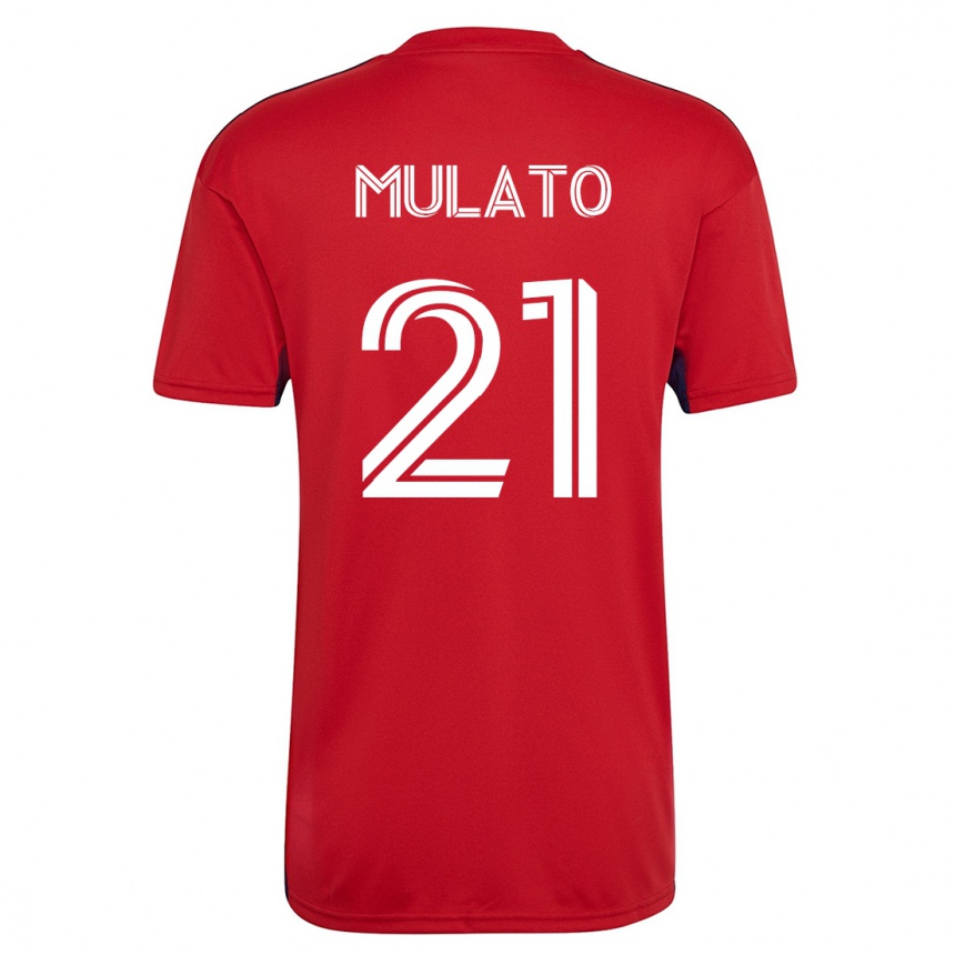Kinder Fußball José Mulato #21 Rot Heimtrikot Trikot 2023/24 T-Shirt Luxemburg