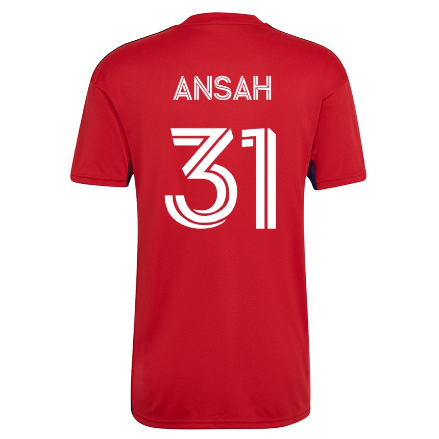 Kinder Fußball Eugene Ansah #31 Rot Heimtrikot Trikot 2023/24 T-Shirt Luxemburg