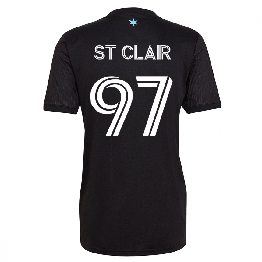 Kinder Fußball Dayne St. Clair #97 Schwarz Heimtrikot Trikot 2023/24 T-Shirt Luxemburg
