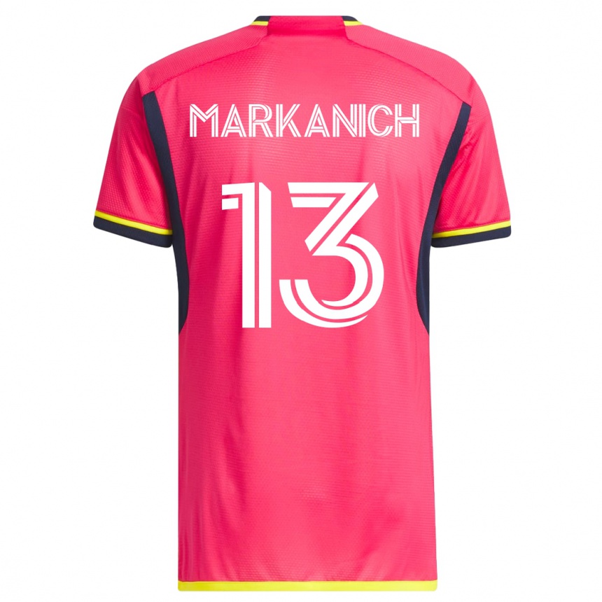 Kinder Fußball Anthony Markanich #13 Rosa Heimtrikot Trikot 2023/24 T-Shirt Luxemburg