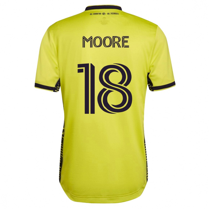 Kinder Fußball Shaq Moore #18 Gelb Heimtrikot Trikot 2023/24 T-Shirt Luxemburg