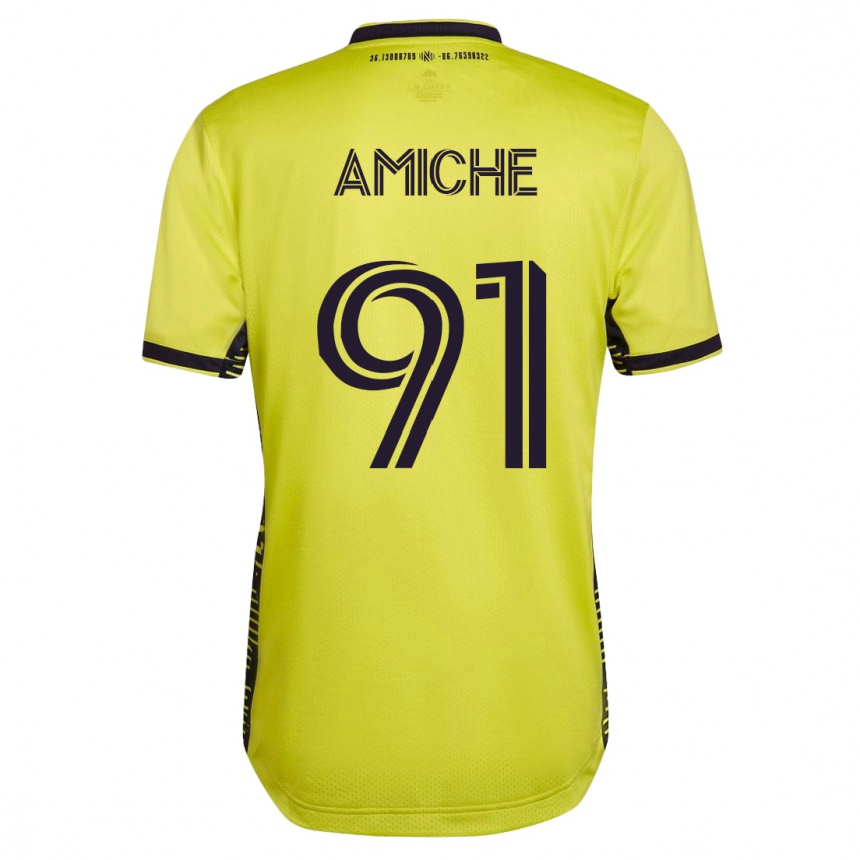Kinder Fußball Kemy Amiche #91 Gelb Heimtrikot Trikot 2023/24 T-Shirt Luxemburg
