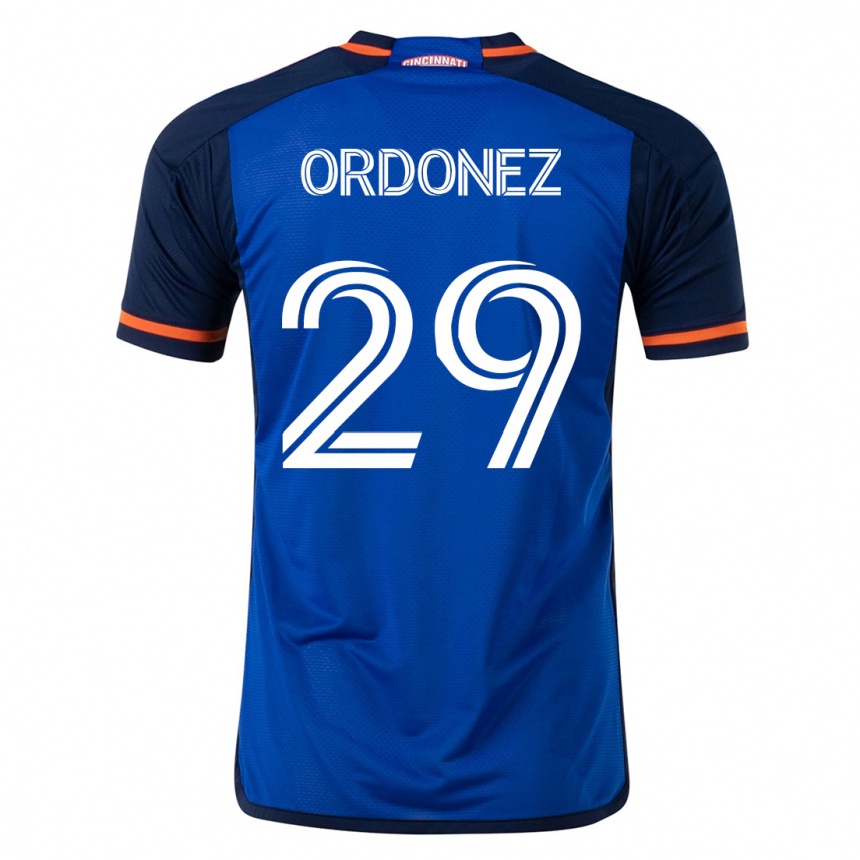 Kinder Fußball Arquímides Ordóñez #29 Blau Heimtrikot Trikot 2023/24 T-Shirt Luxemburg