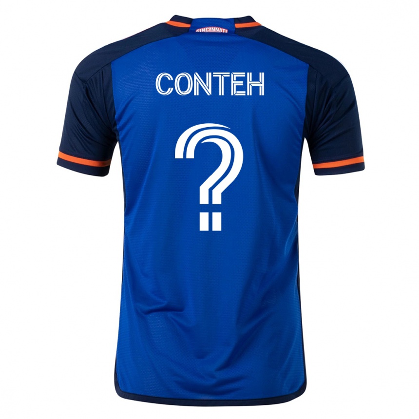 Kinder Fußball Haroun Conteh #0 Blau Heimtrikot Trikot 2023/24 T-Shirt Luxemburg