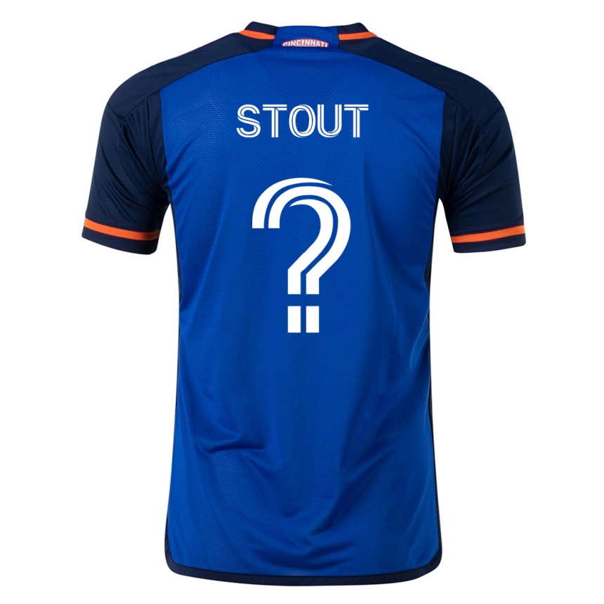 Kinder Fußball Connor Stout #0 Blau Heimtrikot Trikot 2023/24 T-Shirt Luxemburg