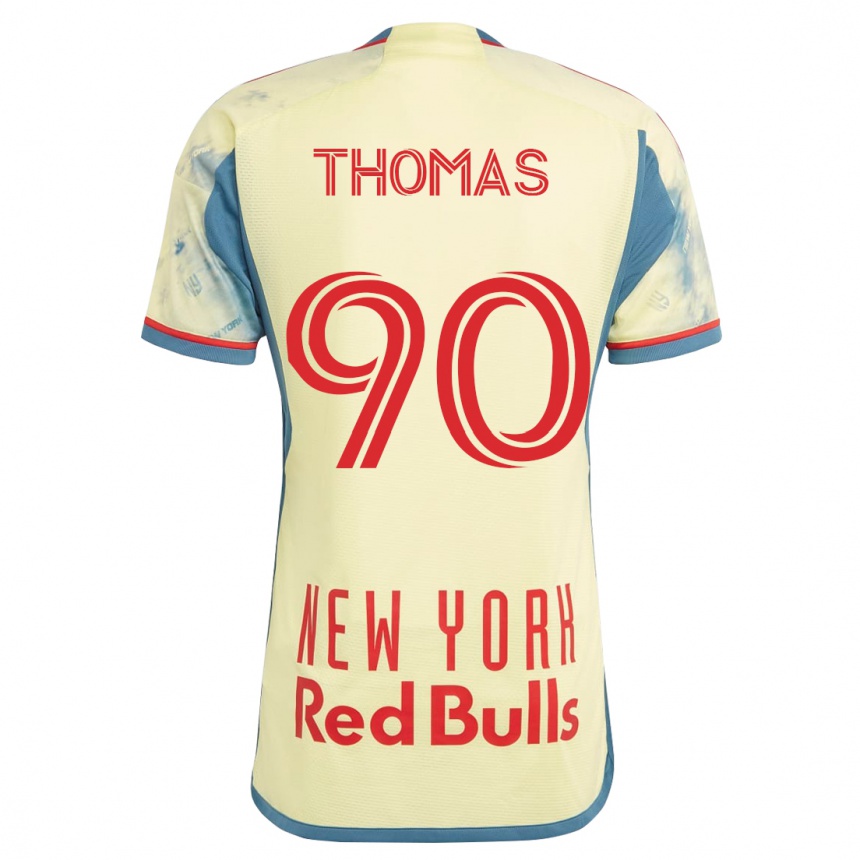 Kinder Fußball Oladayo Thomas #90 Gelb Heimtrikot Trikot 2023/24 T-Shirt Luxemburg