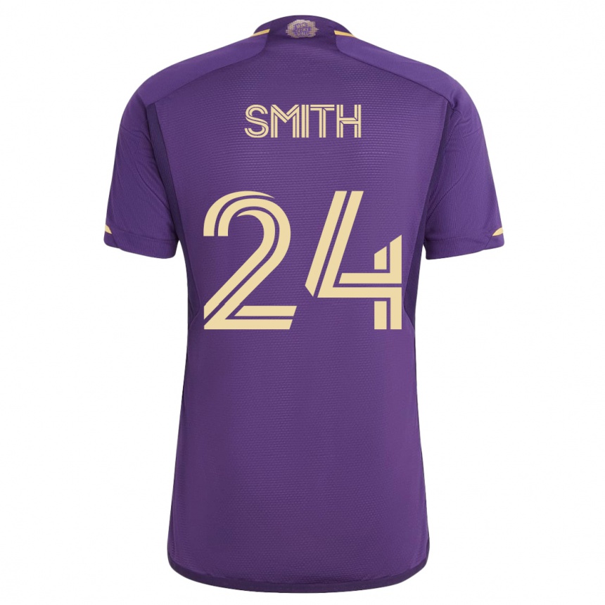Kinder Fußball Kyle Smith #24 Violett Heimtrikot Trikot 2023/24 T-Shirt Luxemburg