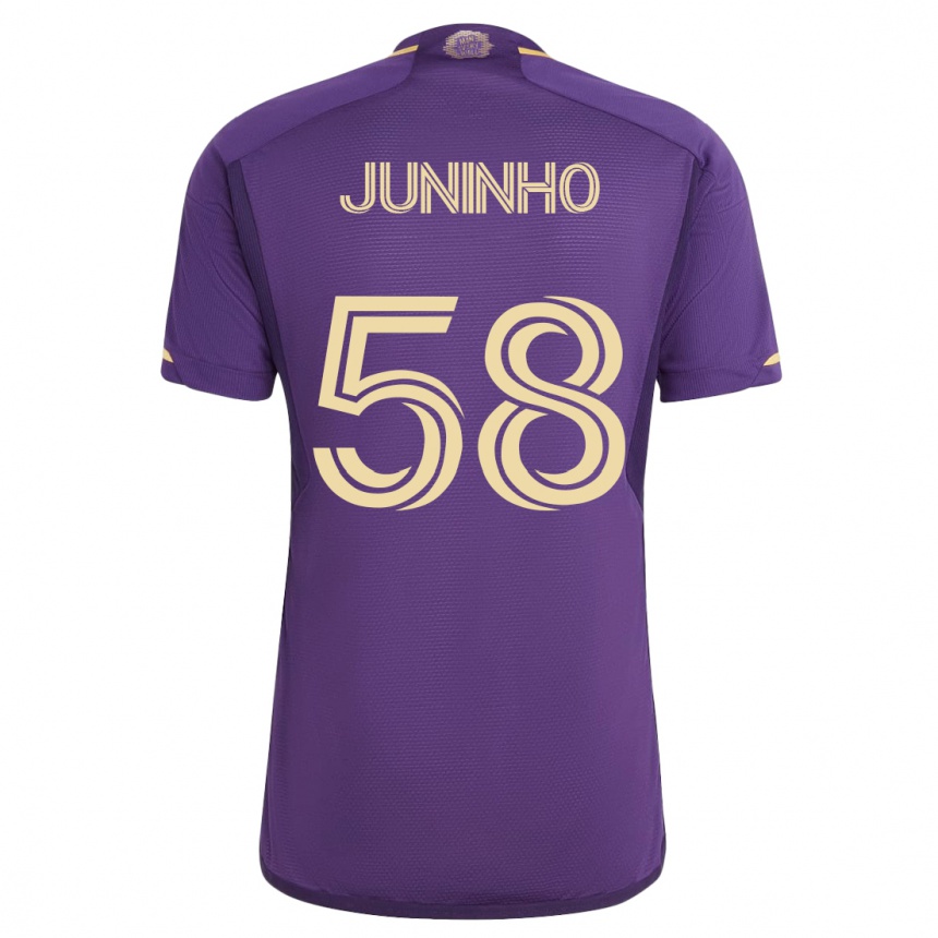 Kinder Fußball Juninho #58 Violett Heimtrikot Trikot 2023/24 T-Shirt Luxemburg