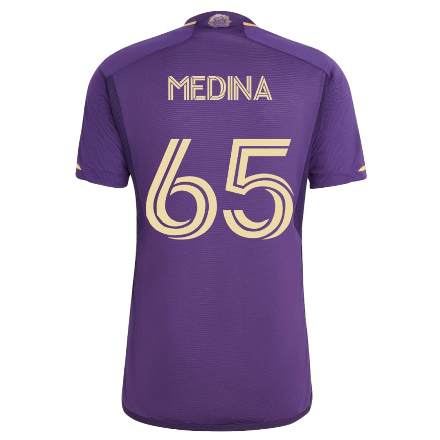 Kinder Fußball Cristian Medina #65 Violett Heimtrikot Trikot 2023/24 T-Shirt Luxemburg