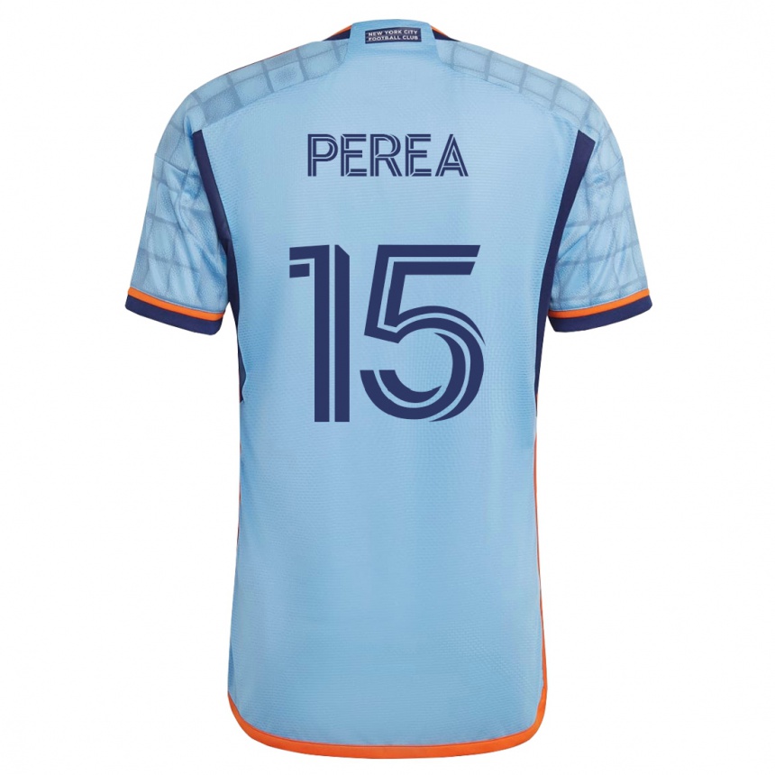 Kinder Fußball Andrés Perea #15 Blau Heimtrikot Trikot 2023/24 T-Shirt Luxemburg