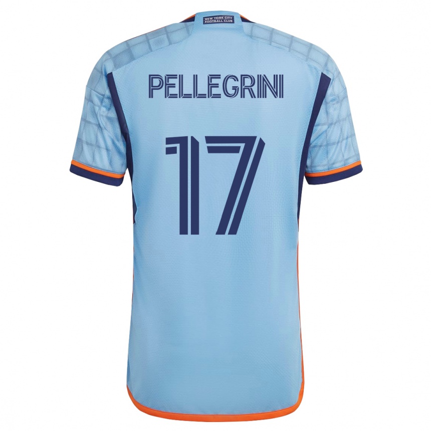 Kinder Fußball Matías Pellegrini #17 Blau Heimtrikot Trikot 2023/24 T-Shirt Luxemburg