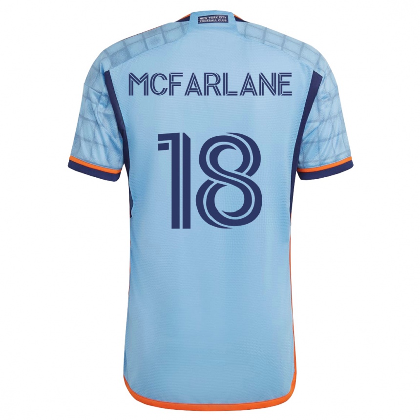 Kinder Fußball Christian Mcfarlane #18 Blau Heimtrikot Trikot 2023/24 T-Shirt Luxemburg