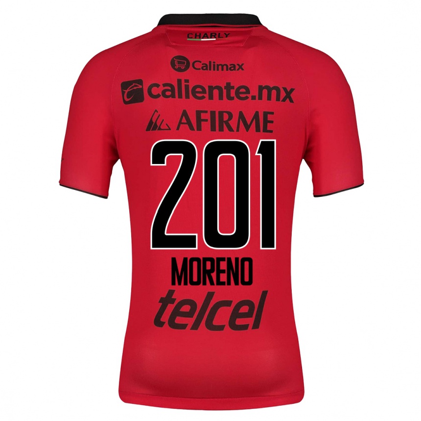 Kinder Fußball Jesús Moreno #201 Rot Heimtrikot Trikot 2023/24 T-Shirt Luxemburg