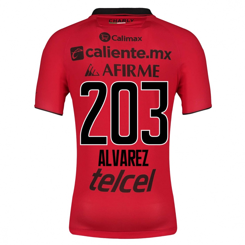 Kinder Fußball Jaime Álvarez #203 Rot Heimtrikot Trikot 2023/24 T-Shirt Luxemburg