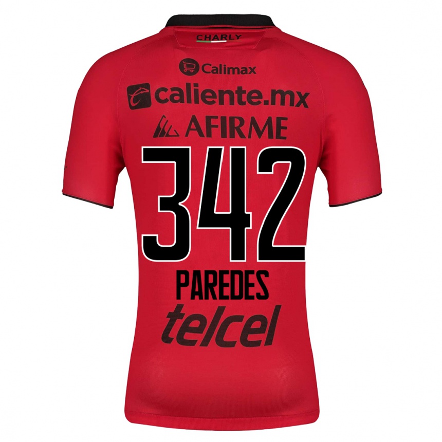 Kinder Fußball Santiago Paredes #342 Rot Heimtrikot Trikot 2023/24 T-Shirt Luxemburg