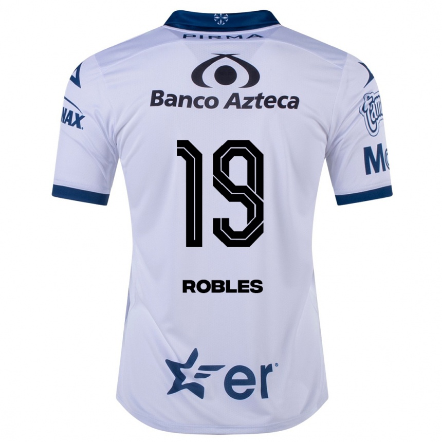 Kinder Fußball Ángel Robles #19 Weiß Heimtrikot Trikot 2023/24 T-Shirt Luxemburg