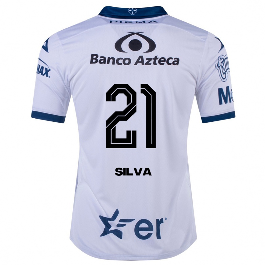 Kinder Fußball Gastón Silva #21 Weiß Heimtrikot Trikot 2023/24 T-Shirt Luxemburg