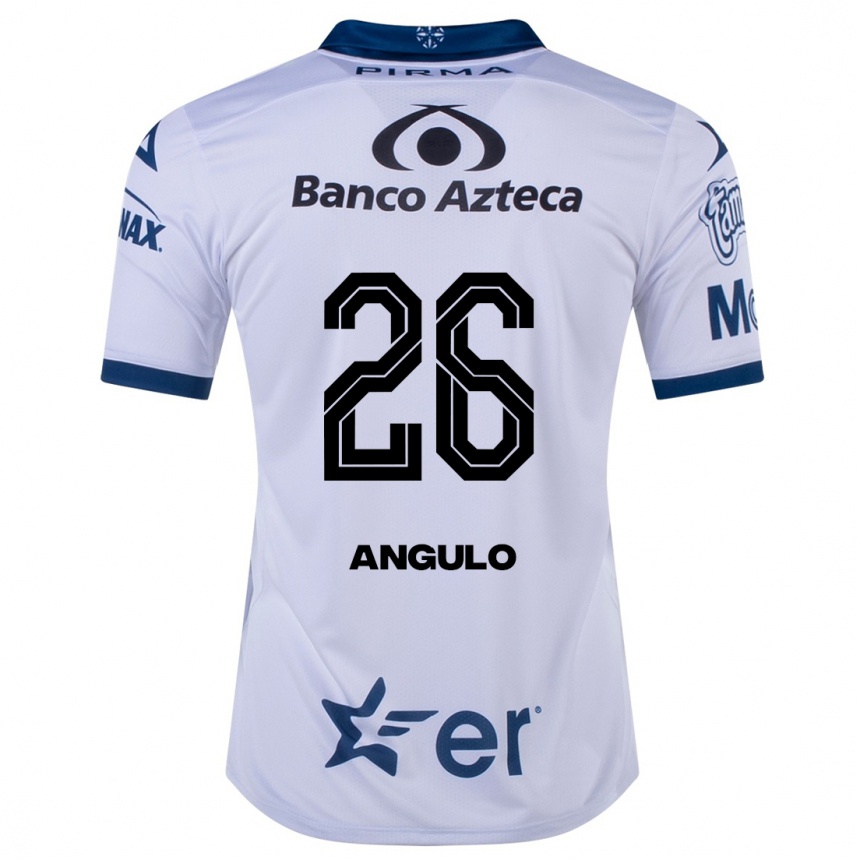 Kinder Fußball Brayan Angulo #26 Weiß Heimtrikot Trikot 2023/24 T-Shirt Luxemburg