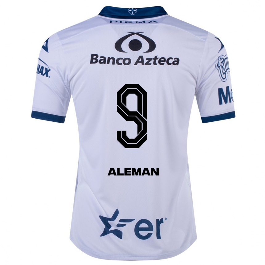 Kinder Fußball Nelly Alemán #9 Weiß Heimtrikot Trikot 2023/24 T-Shirt Luxemburg