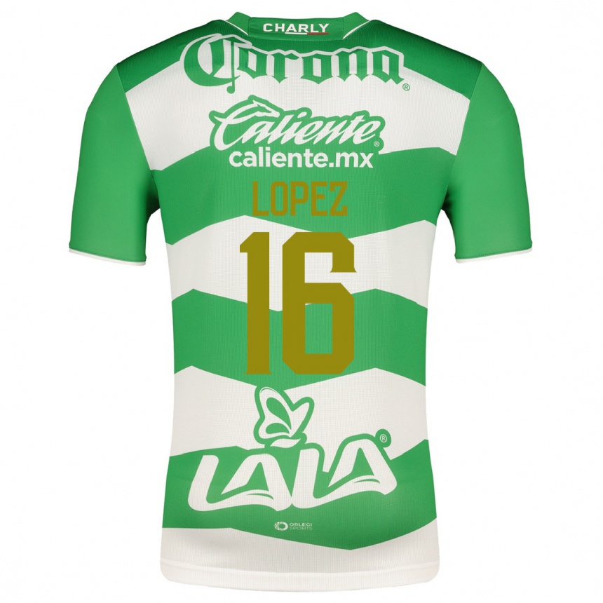 Kinder Fußball Aldo López #16 Grün Heimtrikot Trikot 2023/24 T-Shirt Luxemburg