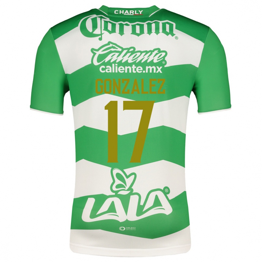 Kinder Fußball Jair González #17 Grün Heimtrikot Trikot 2023/24 T-Shirt Luxemburg