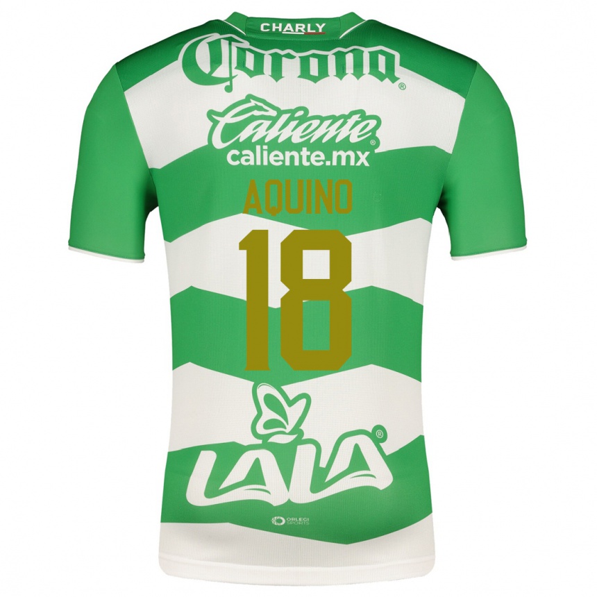 Kinder Fußball Pedro Aquino #18 Grün Heimtrikot Trikot 2023/24 T-Shirt Luxemburg