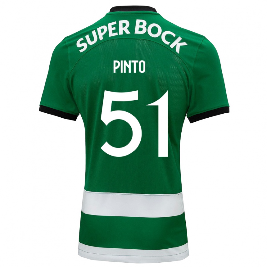 Kinder Fußball Diogo Pinto #51 Grün Heimtrikot Trikot 2023/24 T-Shirt Luxemburg