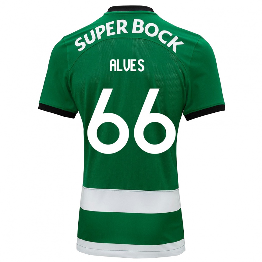 Kinder Fußball Miguel Alves #66 Grün Heimtrikot Trikot 2023/24 T-Shirt Luxemburg