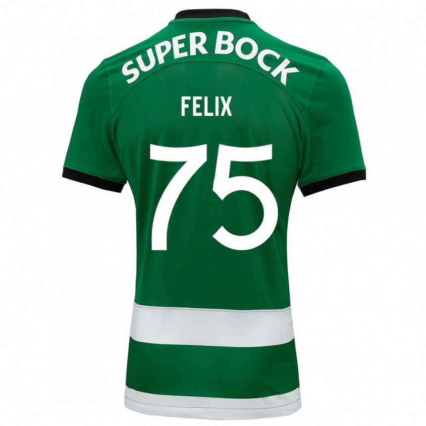 Kinder Fußball Vando Félix #75 Grün Heimtrikot Trikot 2023/24 T-Shirt Luxemburg